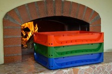 Solent Plastics - Pizza Dough Proving Trays with Lid - Blue, Green or Red