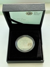 UK 2009 HENRY VIII SILVER PROOF £5 Coin CROWN - boxed/coa
