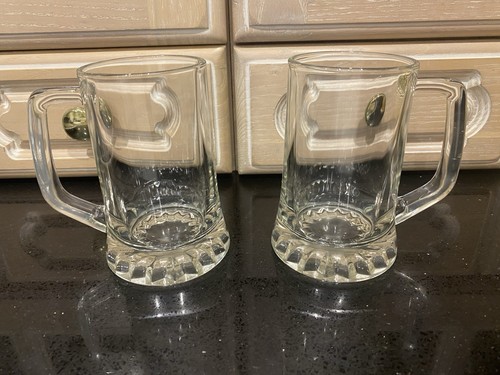 Pair vintage heavy based glass - vintage,