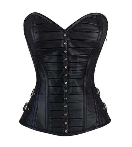 Leather corset bustier - leather, heavy