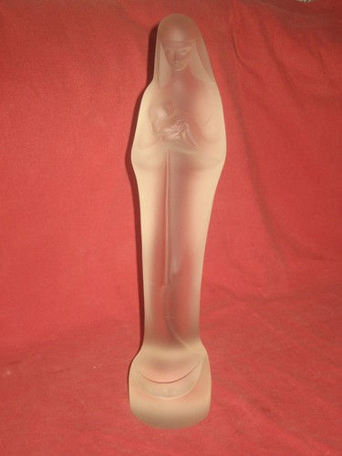 Vintage frosted glass madonna - frosted,