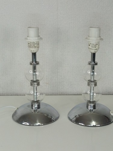 Pair dunelm glass chrome - of,