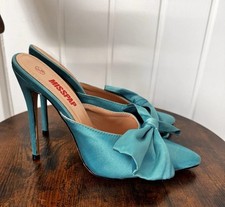 Misspap Aqua Satin Bow Detail
