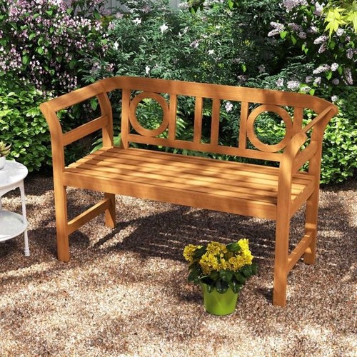 Wooden garden bench - garden,