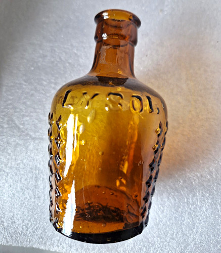 Antique amber glass embossed - glass,