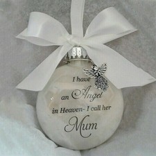Memory Christmas Clear Ball Angel in Heaven Xmas Tree Bauble Home Ornament Gift