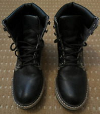 'Will's Vegan Shoes' Boots Black Faux Leather Lace-Ups WVS Size UK 5 / 38 in VGC