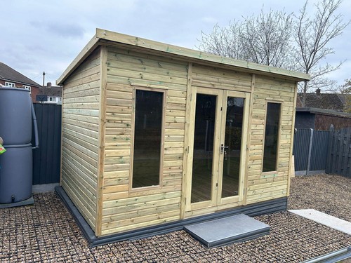 12x10 summerhouse pent garden - summerhouse,