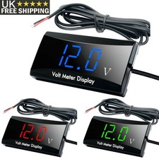 UK 12V LED Digital Display Voltmeter Car Motorcycle Voltage Gauge Panel Meter