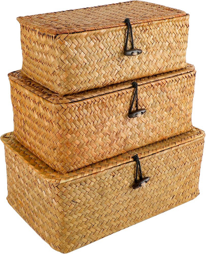 Set rattan woven storage - set,