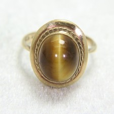 Vintage Tiger's Eye 9ct Yellow