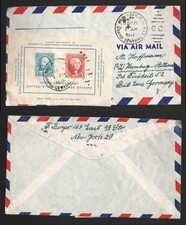 1948 USA New York Grand Central Station Cover to Germany. Postmaster Minisheet