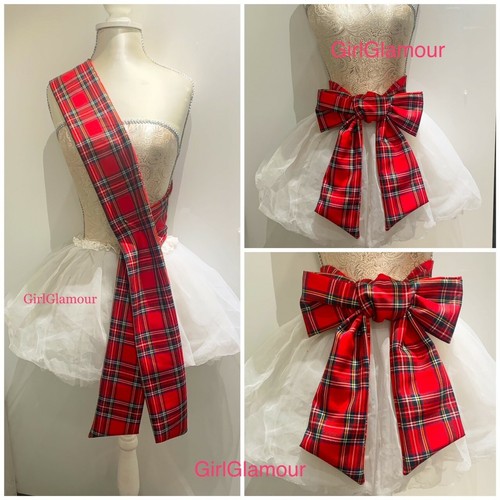 Royal stewart tartan sash belt - royal,