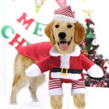 Christmas Fancy Dress Santa Claus Dog Pet Jacket Coat Costume Outfit Clothes
