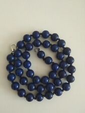 Beautiful 8mm Dark Blue Lapis Lazuli gemstone necklace 17.5"- UK seller 935-2