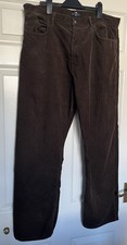 Men’s Marks & Spencer ‘Blue Harbour’ Corduroy Trousers Brown  ~ Waist 36” L29”