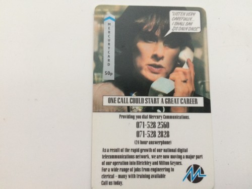 Mercury phonecard one call - mercury,