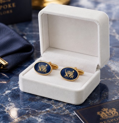Vintage gold tone - gold, blue