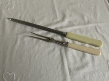 Vintage Stainless Steel Meat Fork And Prestige Sharpener