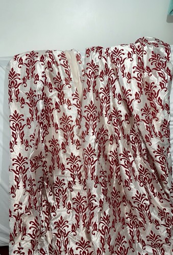 Elegant cream red ogee print - ,