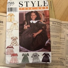 Vintage Style 2565 sewing pattern flower girl formal dress sz 4-9 complete
