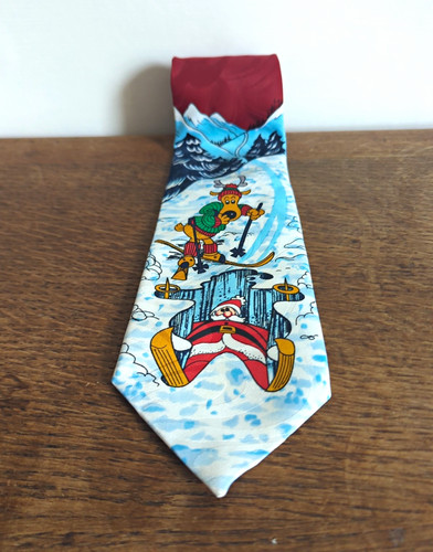 Vintage christmas tie skiing - christmas,