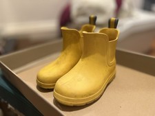 Totes Rain Boots Wellies Wellington Boots Yellow Rubber Kids UK 7-8