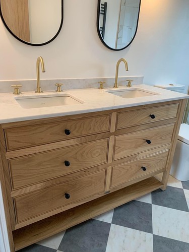 Bathroom oak vanity cabinet