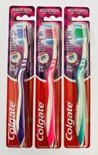 3 x COLGATE MEDIUM ZIG ZAG Angled Bristles Toothbrush