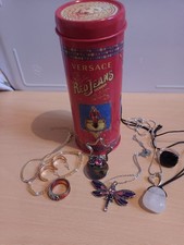 Mystery Jewellery Tin/ Jar With Lid. Versace Tin Filled With  Mystery Jewellery