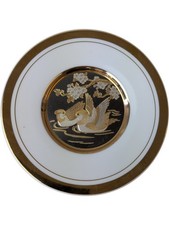 The Art of Chokin Decorative Plate Japan 24kt Gold Edged 6 Inch