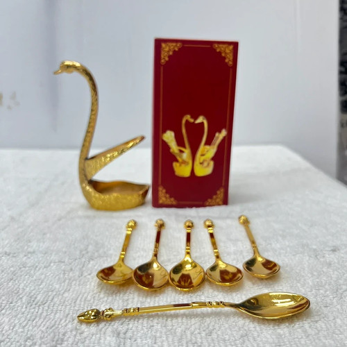Golden swan spoon - swan, holder
