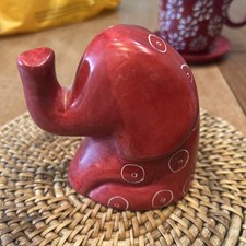 Vintage Hand Carved Red