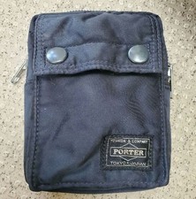 Porter Tanker Black Mini Pouch Multi Case PDA Storage Yoshida Bag Japan Used