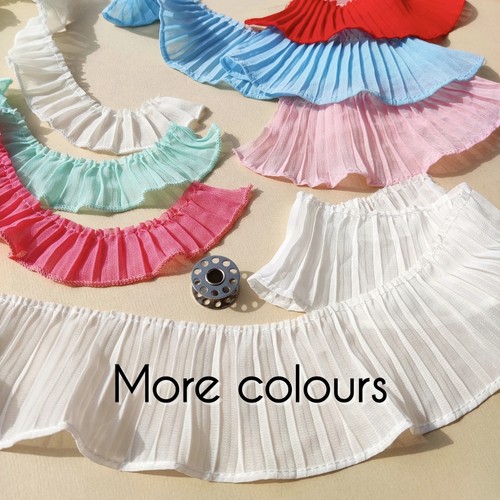 Pleated fabric lace trim - pleated,