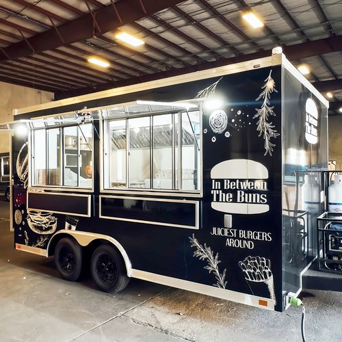 Food truck trailer fully - food,