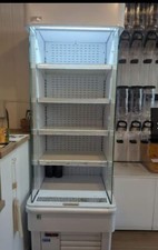 White retail chiller, fridge with shelves. Used in good condition, 