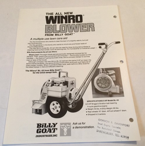Billy goat winro blower - goat, &