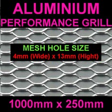 1 x Silver Aluminium Car Grille Racing Net Vent Spoiler Bumper Cover Mesh 4x13mm