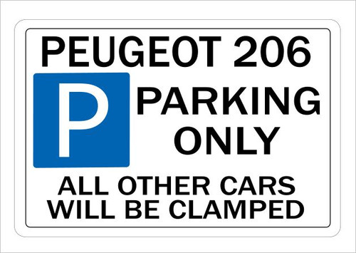 Peugeot 206 parking sign wall - parking,