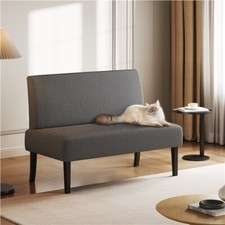 Small Sofa Corduroy Fabric Armless Loveseat Sofa Modern Compact Bedroom Couch