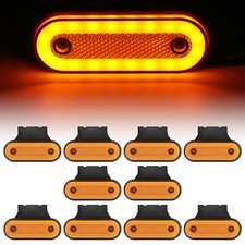10x Orange Amber Side 20 LED Marker Lights Oval 12V 24V Neon Trailer Truck Lorry