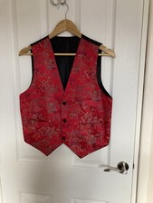 Vintage Red Satin Embroidered