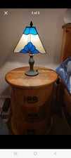 Pair Of Matching Blue Tiffany Lamps