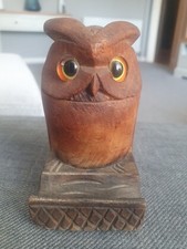 RARE HINGED OWL ANTIQUE INKWELL  WITH ORIGINAL LINER