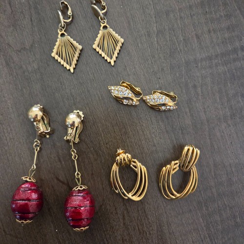 Vintage clip earrings lot - lot, 4