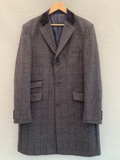 M&S Collection Luxury Moon Yorkshire Tweed Wool Overcoat, Size XL ,Navy Mix Mens