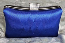 Royal Blue Clutch bag with Diamante clasp