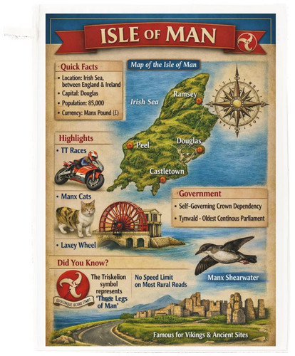 Isle man map - isle, of