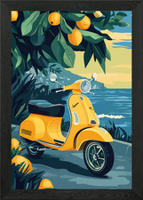 Yellow vespa the - the, sea